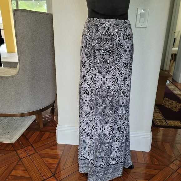 Maxi CYNTHIA ROWLEY Stretch SKIRT Fold Over White - Picture 8 of 8